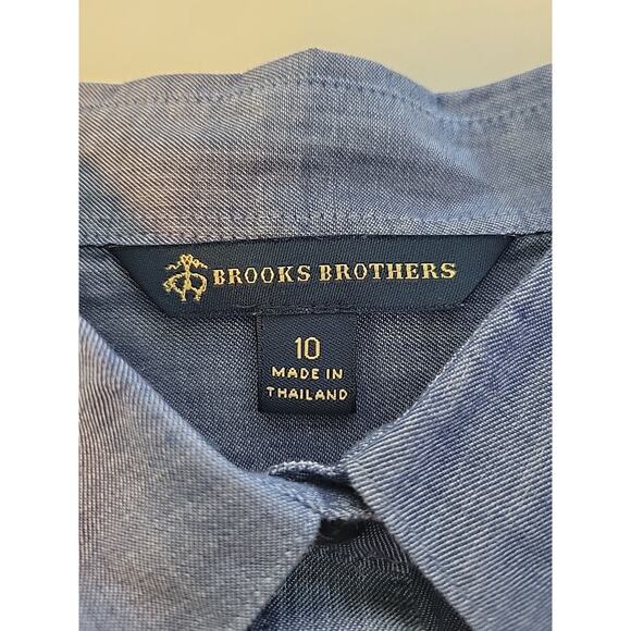 Brooks Brothers 100% Cotton Blue RTS Classic Preppy Button Up Shirt Women's 10 - Picture 11 of 13